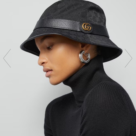 UNISEX GG CANVAS BUCKET HAT WITH DOUBLE G - Picture 3 of 13